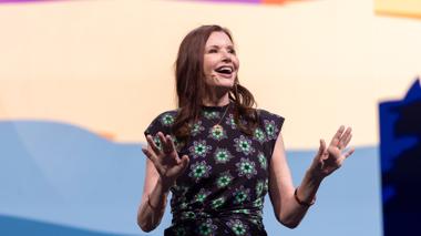 Geena Davis, actor and founder of the Geena Davis Institute (on Gender in Media), speaks during general session 2. Rotary International Convention. 23 June 2025. Calgary, Canada.