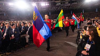 Members from Taiwan participate in the flag ceremony during the opening general session. Rotary International Convention. 14 June 2026. Taipei, Taiwan.