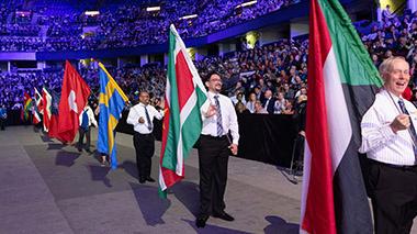 Flag ceremony during the opening general session. Rotary International Convention. 22 June 2025. Calgary, Canada.